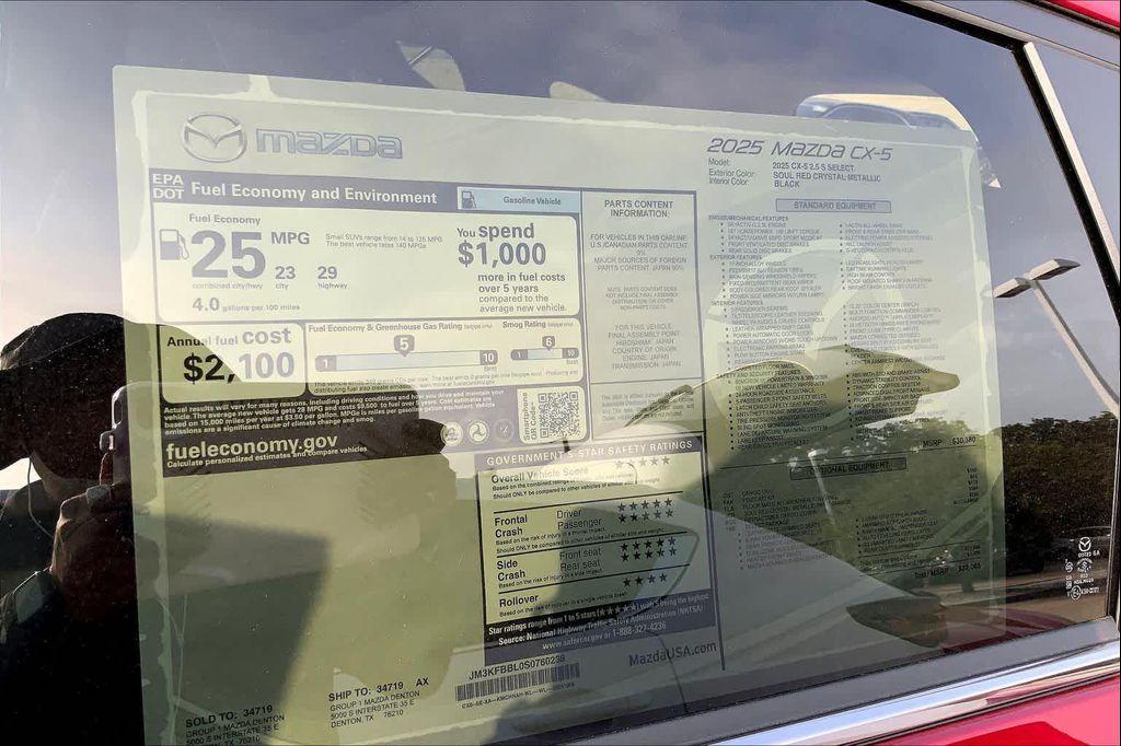new 2025 Mazda CX-5 car, priced at $28,902