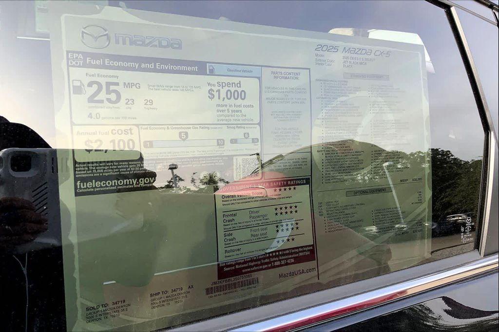 new 2025 Mazda CX-5 car, priced at $28,372