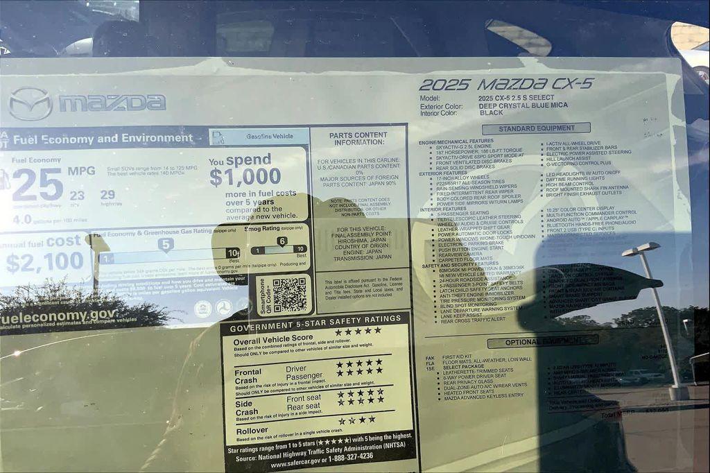 new 2025 Mazda CX-5 car, priced at $28,052