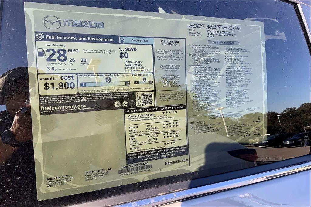 new 2025 Mazda CX-5 car, priced at $29,489