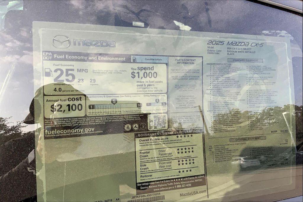new 2025 Mazda CX-5 car, priced at $28,470