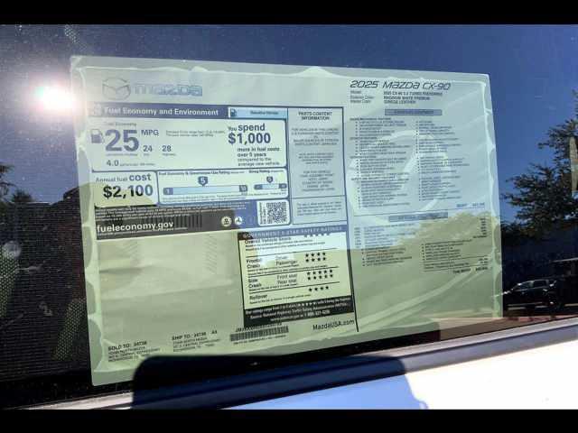 new 2025 Mazda CX-90 car, priced at $43,845