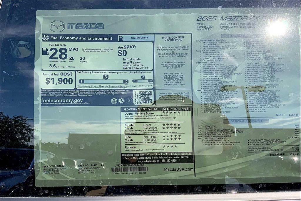 new 2025 Mazda CX-5 car, priced at $29,323