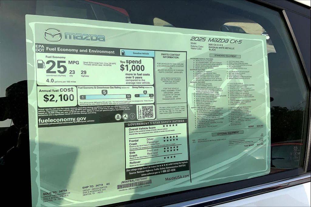 new 2025 Mazda CX-5 car, priced at $27,546