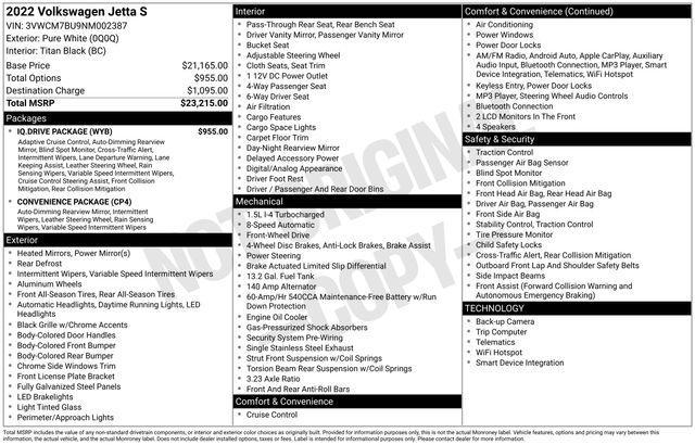 used 2022 Volkswagen Jetta car, priced at $17,448