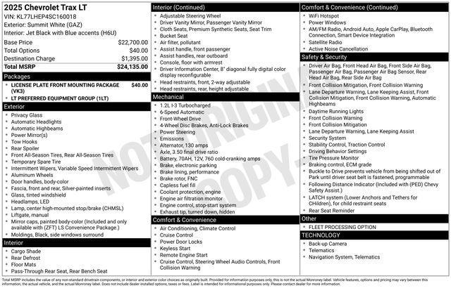 used 2025 Chevrolet Trax car, priced at $19,906