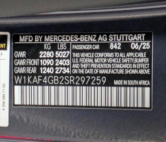 new 2025 Mercedes-Benz C-Class car, priced at $54,085