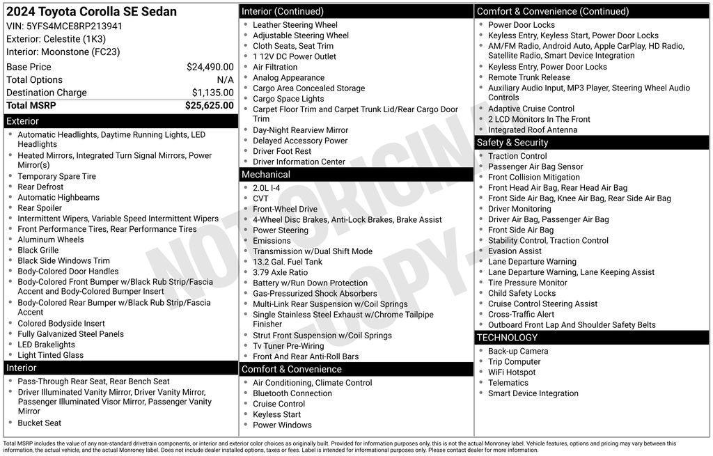 used 2024 Toyota Corolla car, priced at $20,911