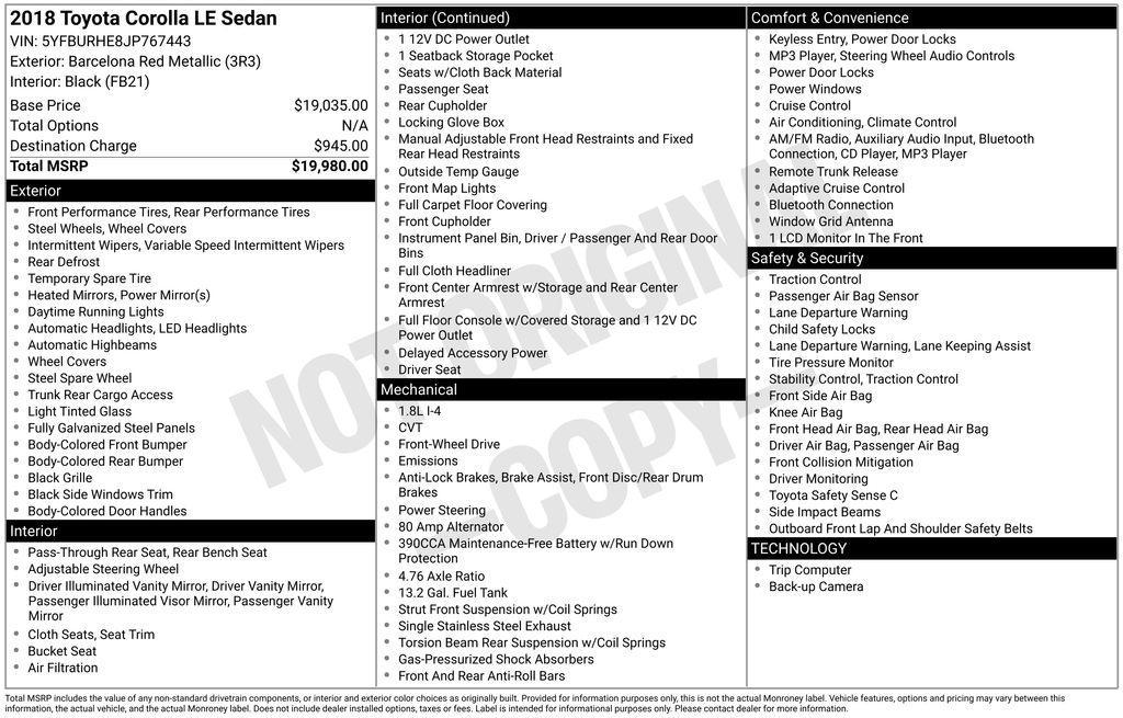 used 2018 Toyota Corolla car, priced at $13,706