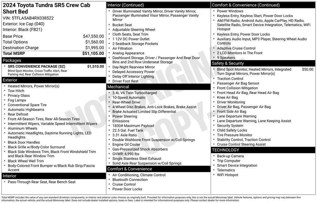 used 2024 Toyota Tundra car, priced at $41,956