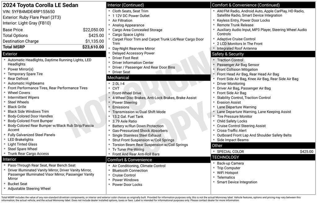used 2024 Toyota Corolla car, priced at $20,146