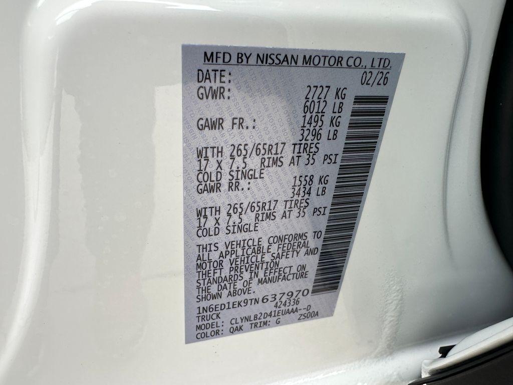 new 2026 Nissan Frontier car, priced at $41,496