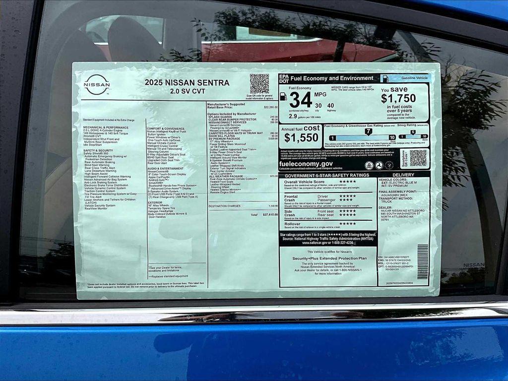 new 2025 Nissan Sentra car, priced at $25,960