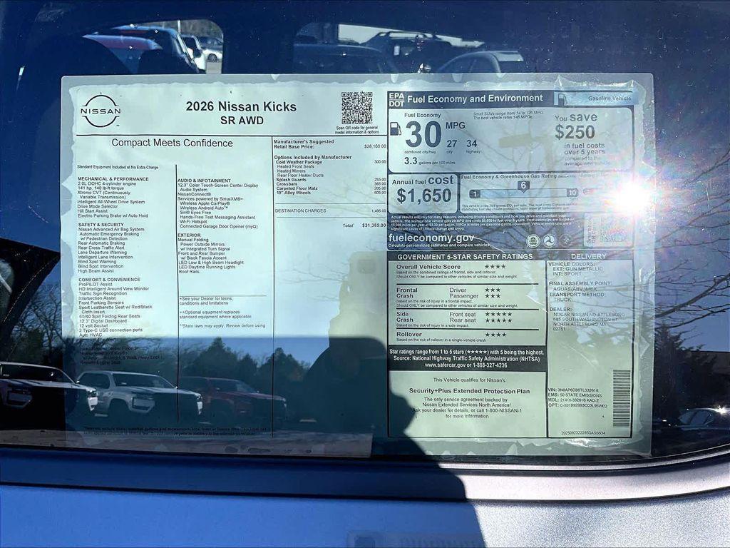 new 2026 Nissan Kicks car, priced at $30,662