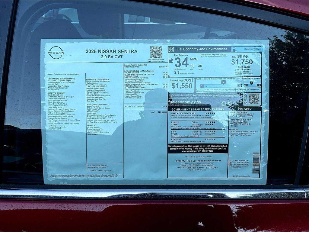 new 2025 Nissan Sentra car, priced at $23,999