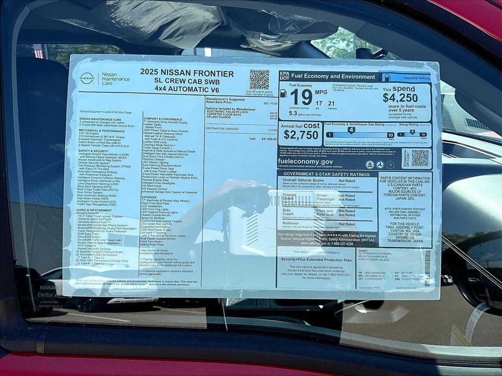 new 2025 Nissan Frontier car, priced at $42,920