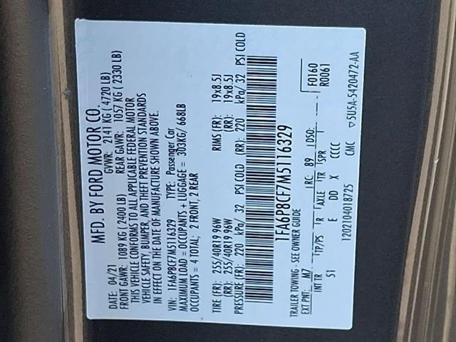 used 2021 Ford Mustang car, priced at $34,995