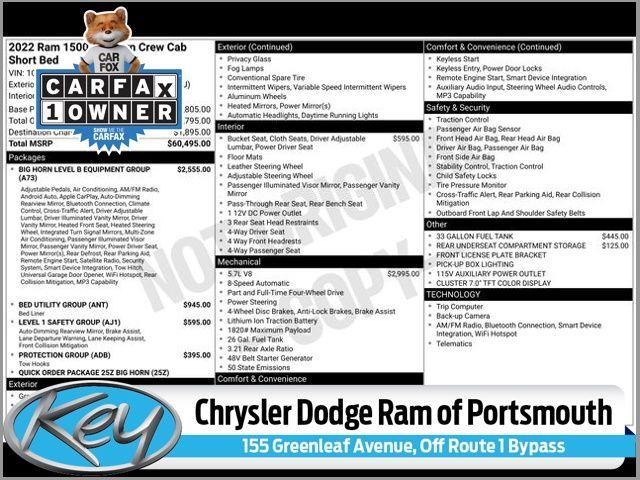 used 2022 Ram 1500 car, priced at $32,499