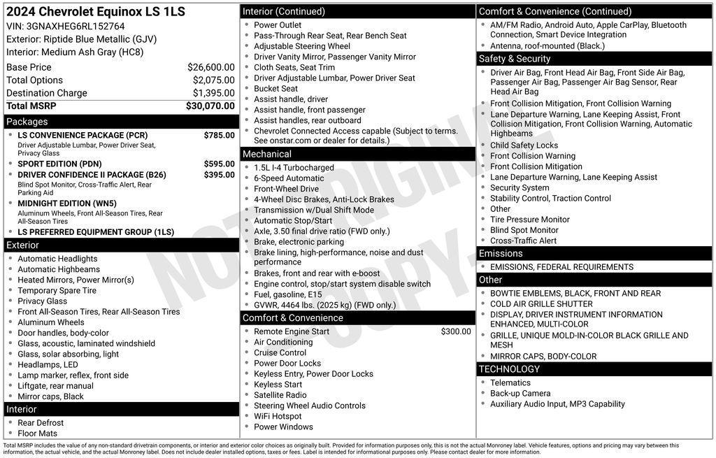 used 2024 Chevrolet Equinox car, priced at $19,290