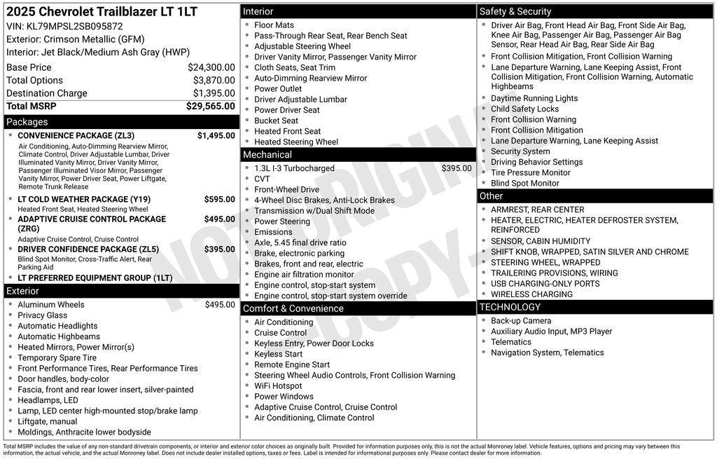 new 2025 Chevrolet TrailBlazer car, priced at $26,813