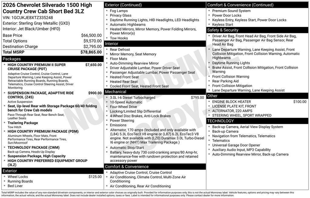 new 2026 Chevrolet Silverado 1500 car, priced at $66,583