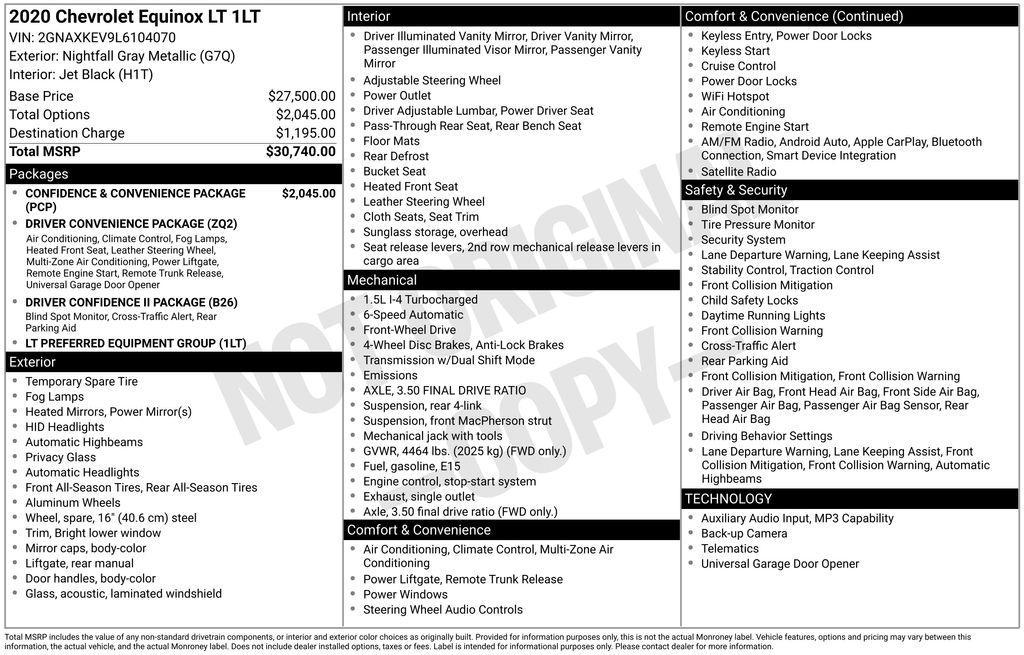 used 2020 Chevrolet Equinox car, priced at $13,990
