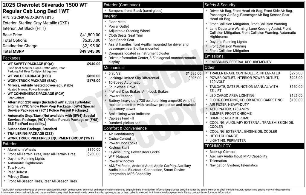 new 2025 Chevrolet Silverado 1500 car, priced at $38,058