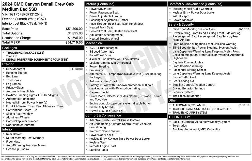 used 2024 GMC Canyon car, priced at $42,190