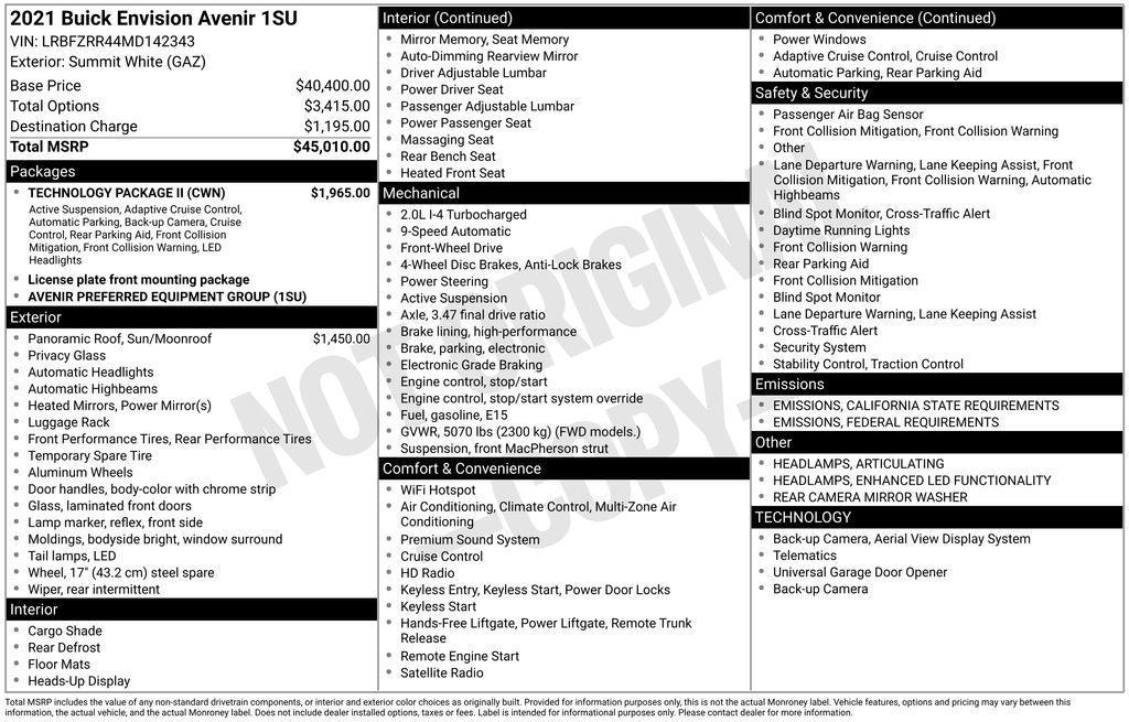 used 2021 Buick Envision car, priced at $22,990