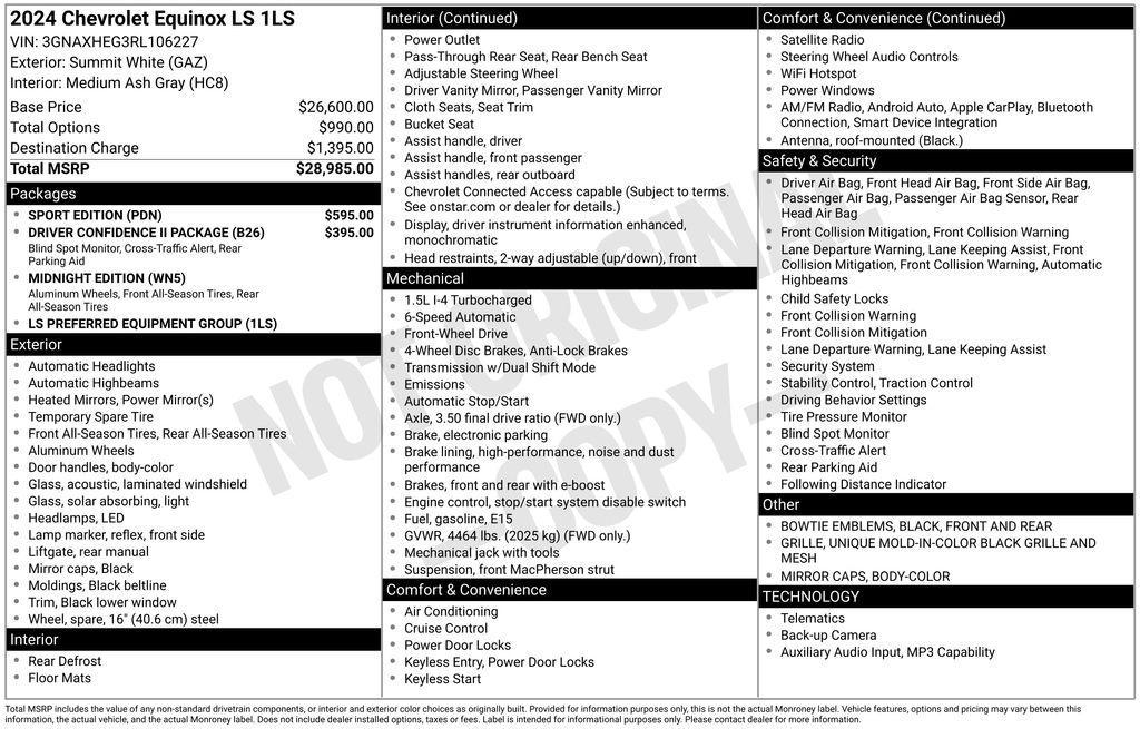 used 2024 Chevrolet Equinox car, priced at $19,290