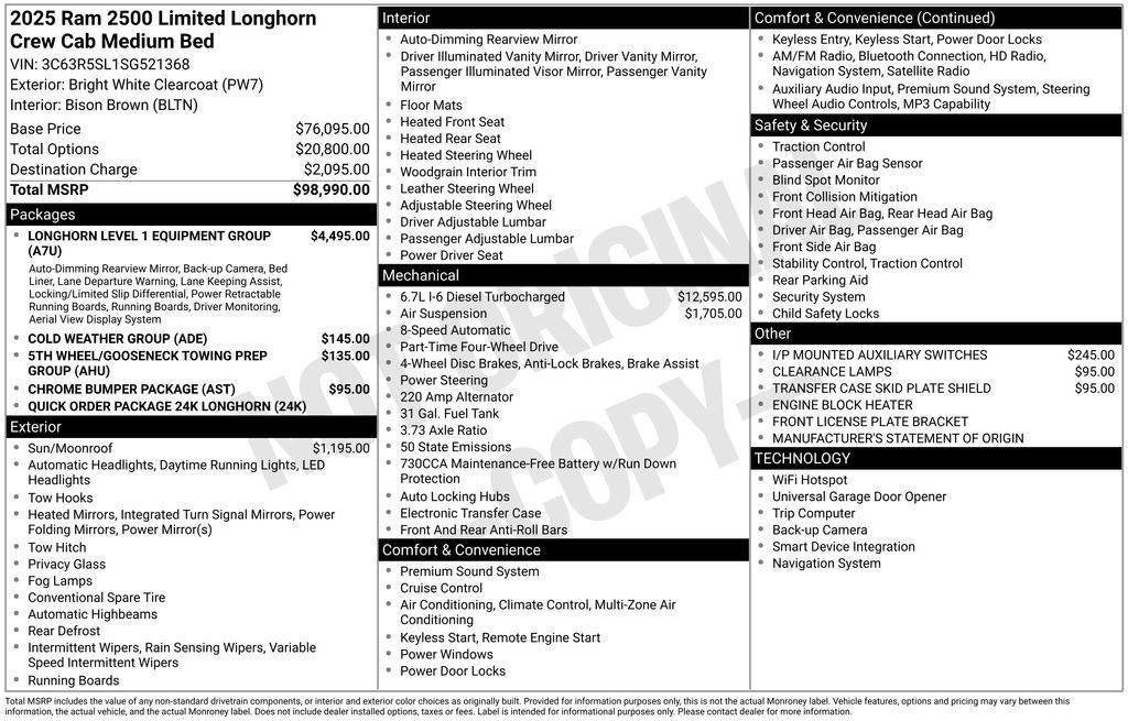 used 2025 Ram 2500 car, priced at $77,490