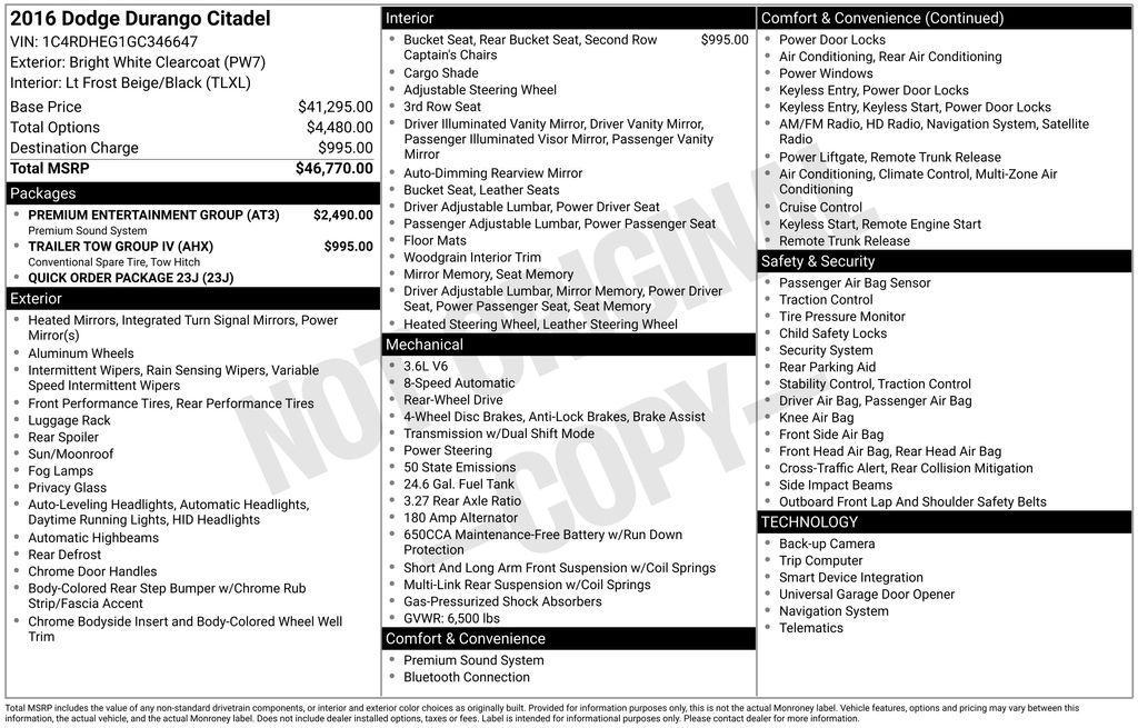 used 2016 Dodge Durango car, priced at $16,995