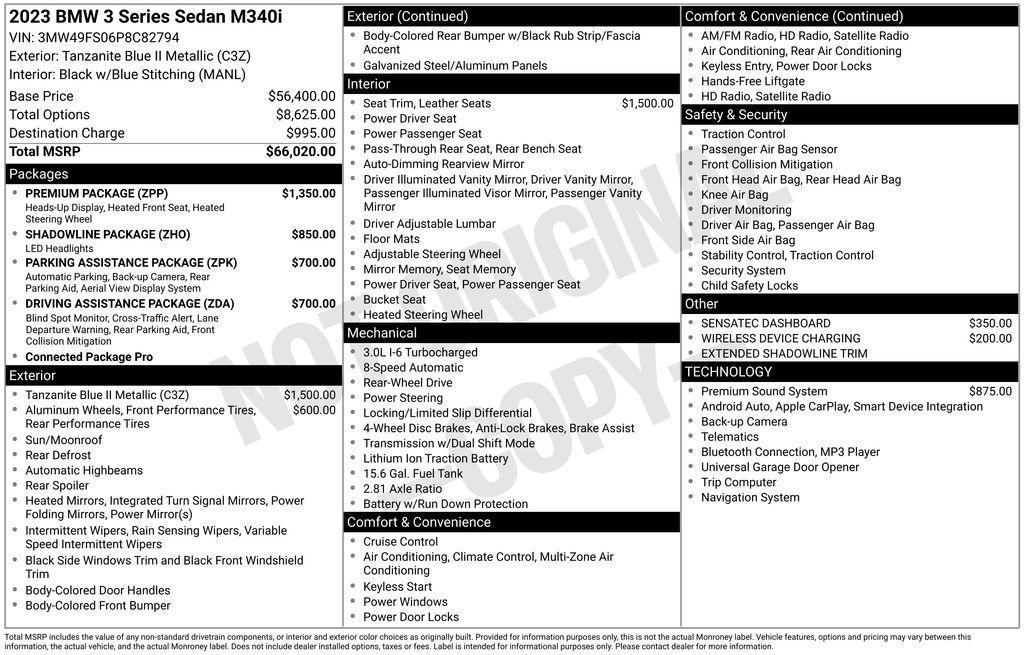 used 2023 BMW M340 car, priced at $54,000