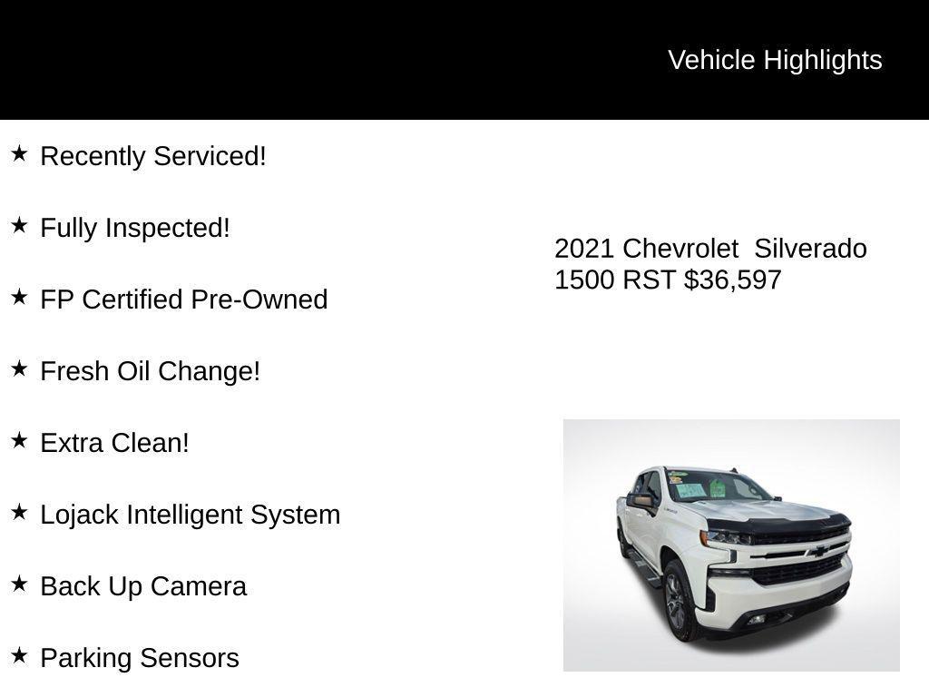 used 2021 Chevrolet Silverado 1500 car, priced at $36,597