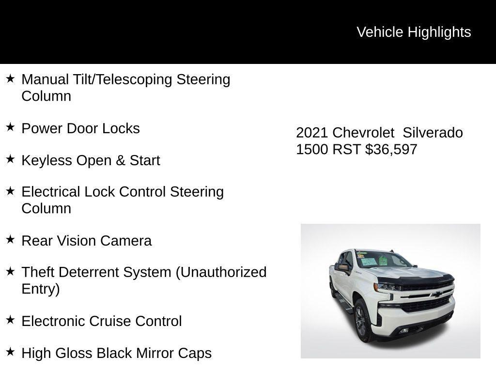 used 2021 Chevrolet Silverado 1500 car, priced at $36,597