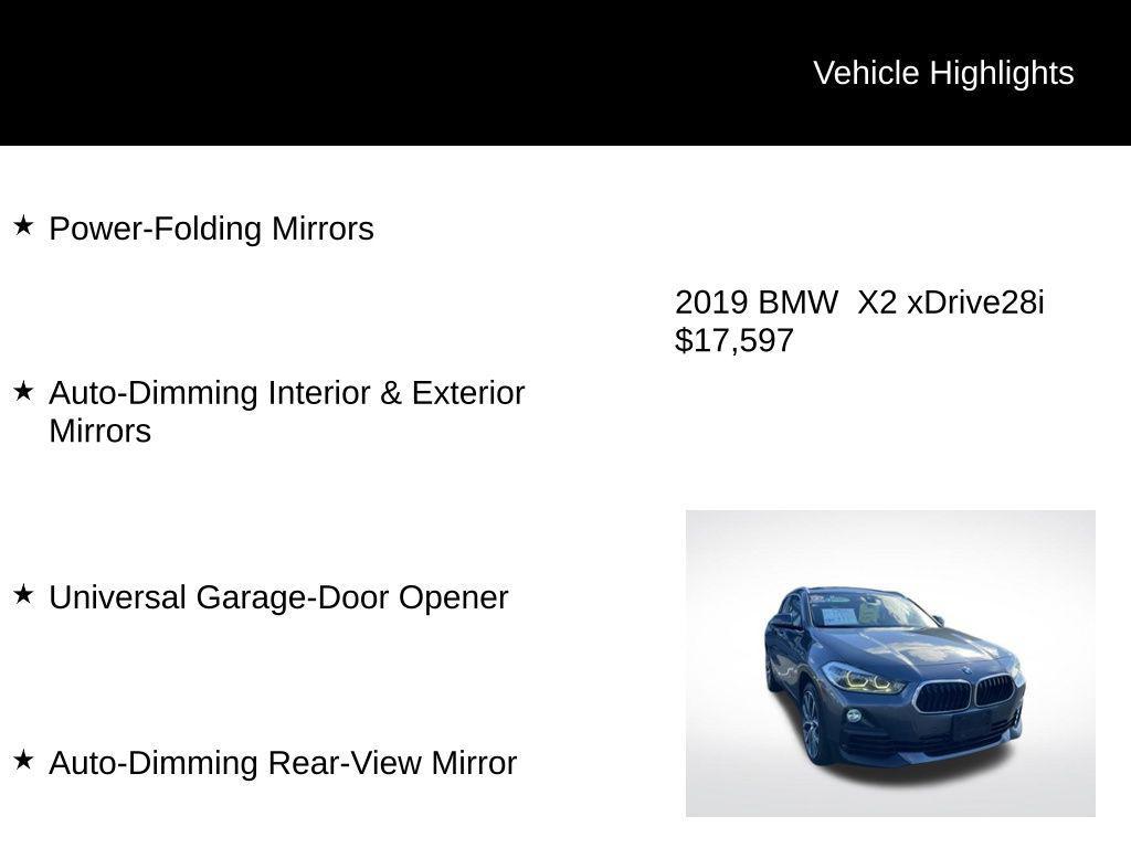 used 2019 BMW X2 car, priced at $17,597