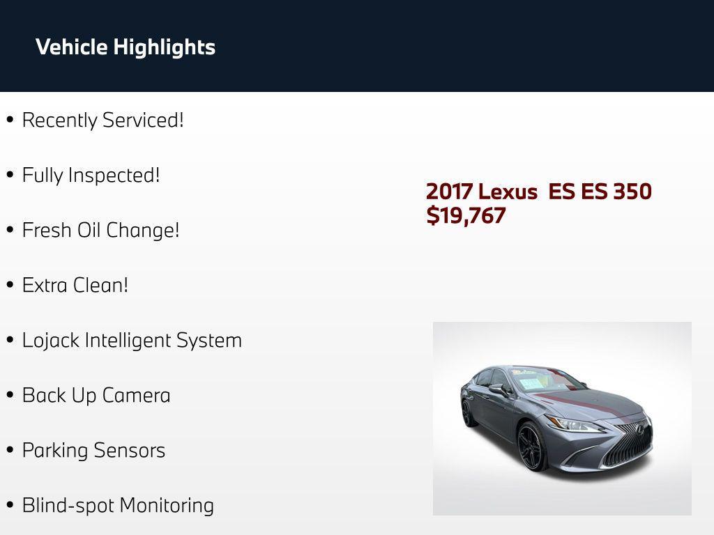 used 2017 Lexus ES 350 car, priced at $19,687