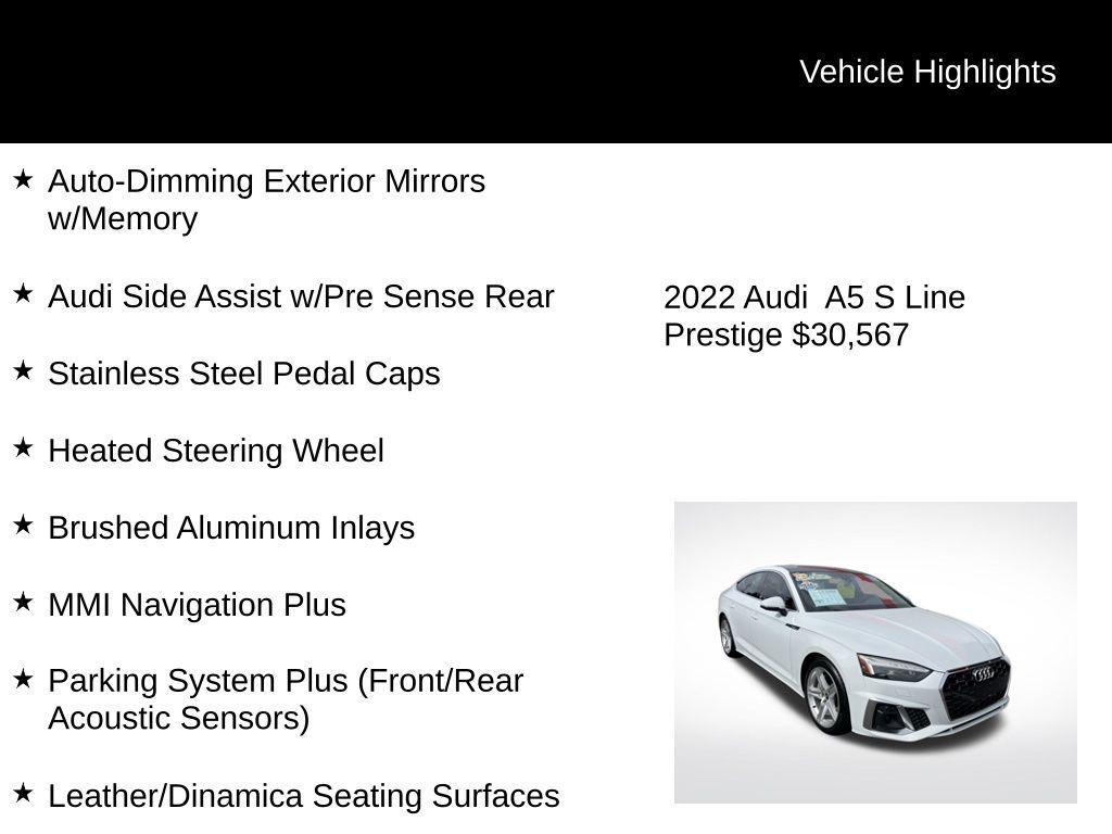 used 2022 Audi A5 Sportback car, priced at $30,567