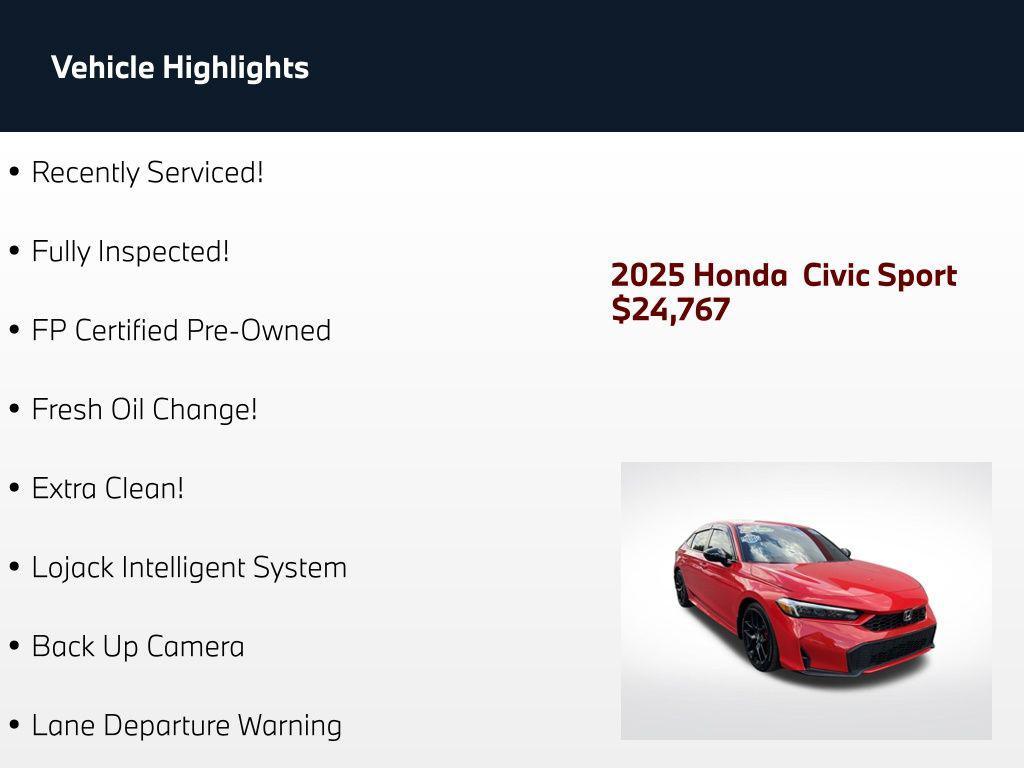 used 2025 Honda Civic Hybrid car, priced at $24,767