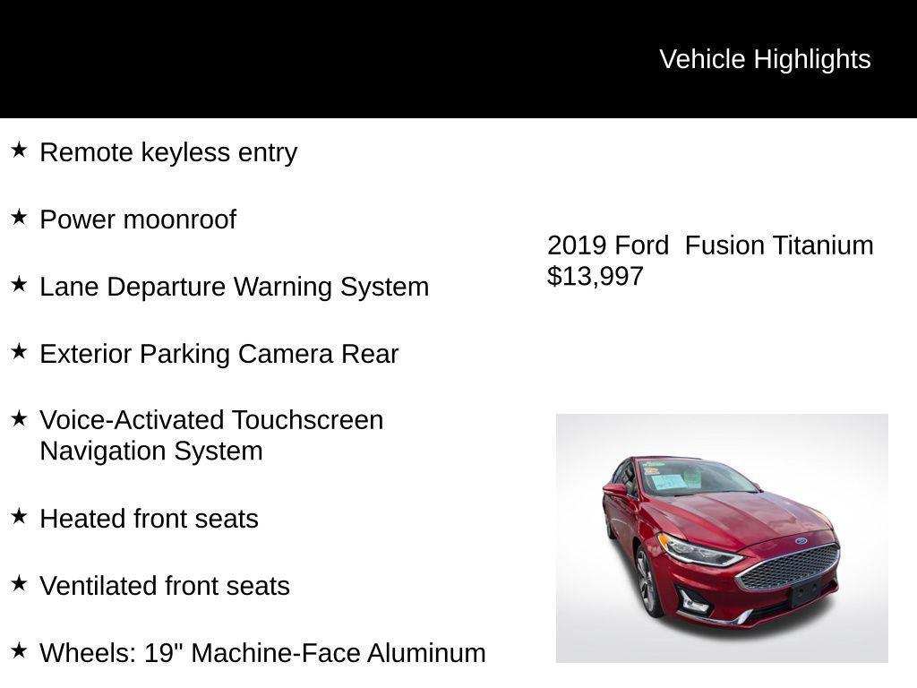 used 2019 Ford Fusion car, priced at $13,997