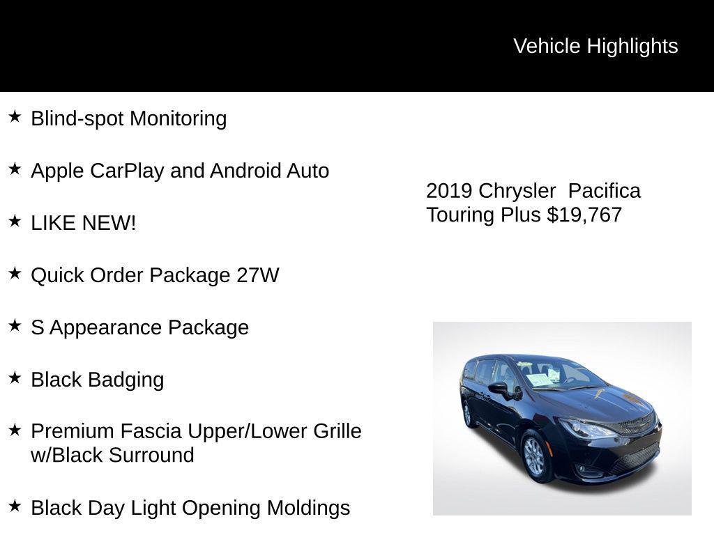 used 2019 Chrysler Pacifica car, priced at $19,767