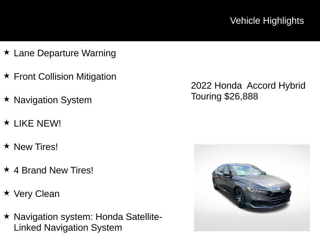 used 2022 Honda Accord Hybrid car, priced at $26,888