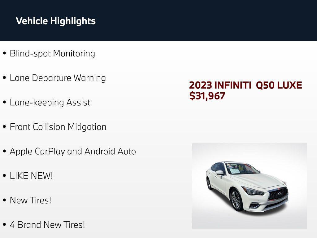 used 2023 INFINITI Q50 car, priced at $31,967