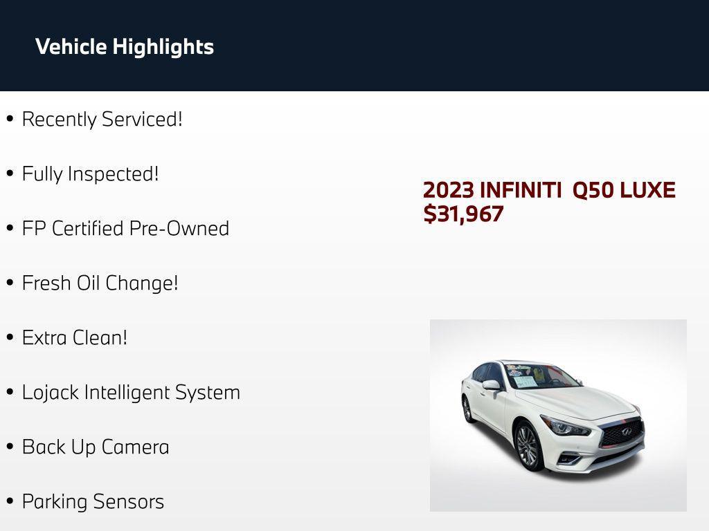 used 2023 INFINITI Q50 car, priced at $31,967