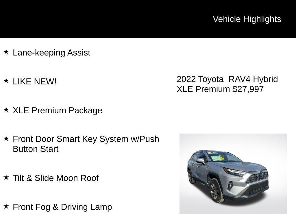 used 2022 Toyota RAV4 Hybrid car, priced at $27,997