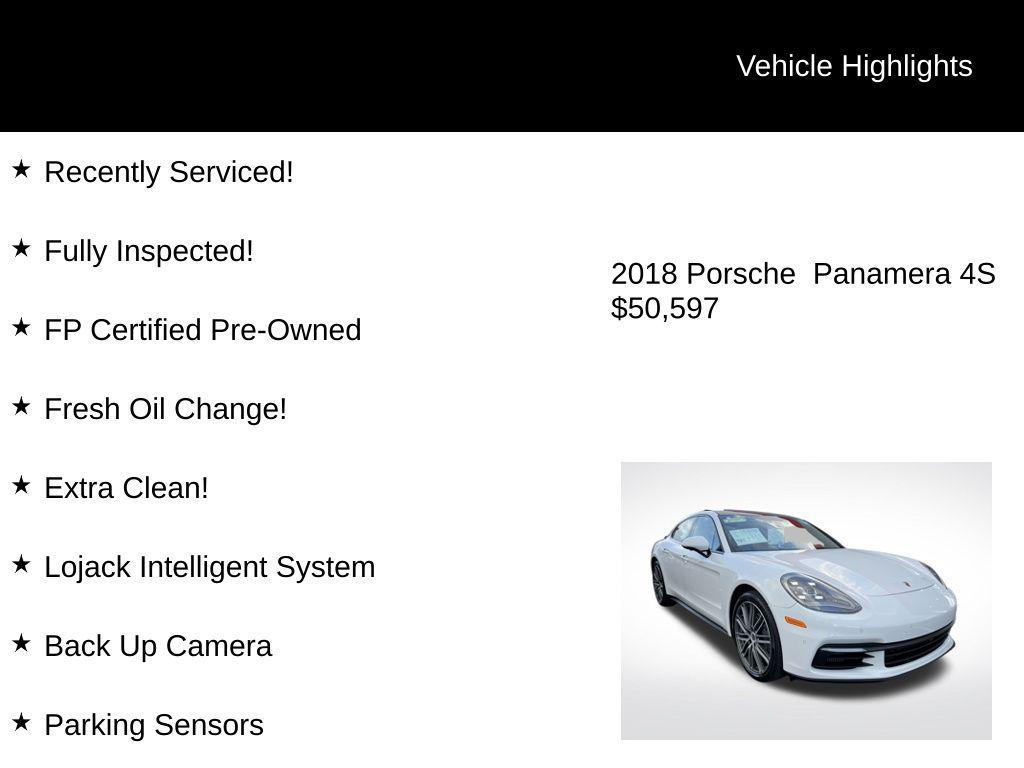 used 2018 Porsche Panamera car, priced at $50,597