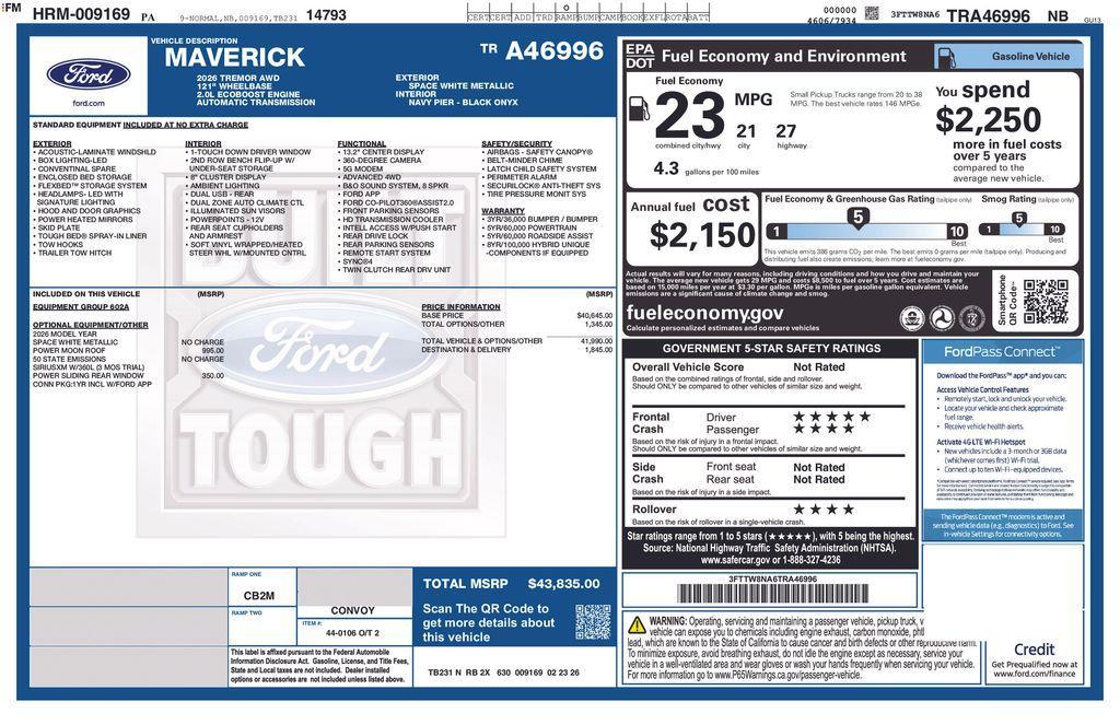 new 2026 Ford Maverick car, priced at $42,190