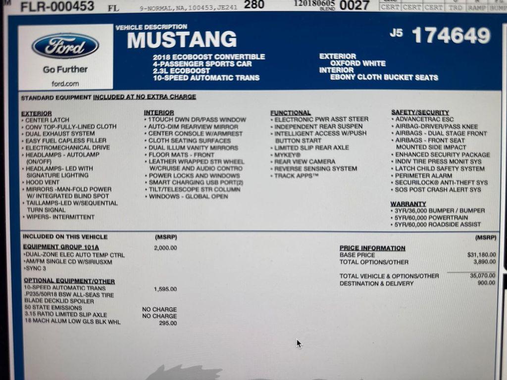 used 2018 Ford Mustang car, priced at $15,550