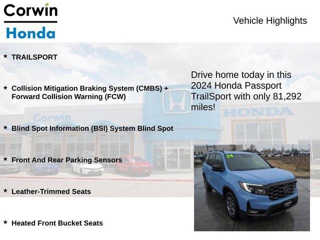 used 2024 Honda Passport car, priced at $30,500