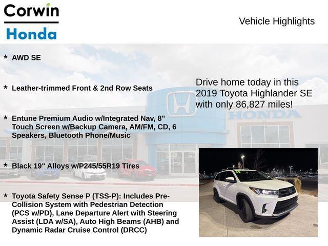 used 2019 Toyota Highlander car, priced at $24,900